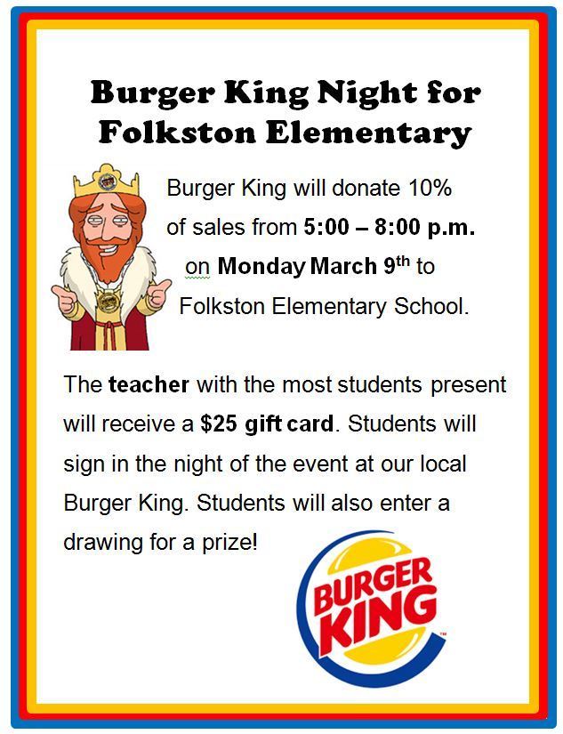 Burger King Fund Raiser for Folkston Elementary School