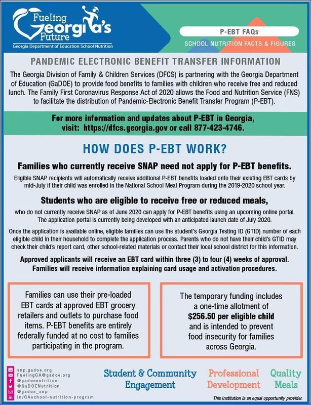 Pandemic EBT Information Charlton County Schools